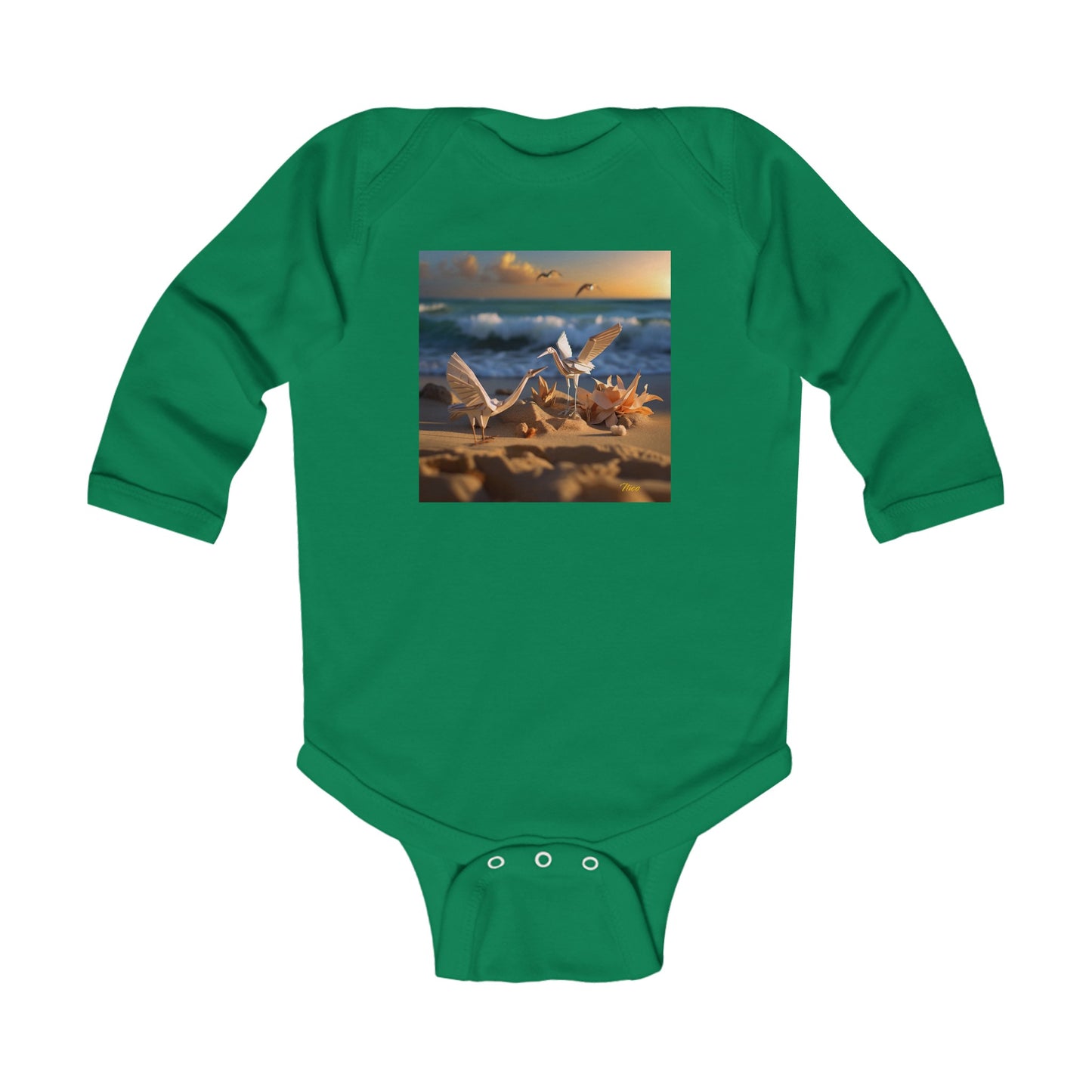 By The Seaside Series Print #3 Infant Long Sleeve Bodysuit