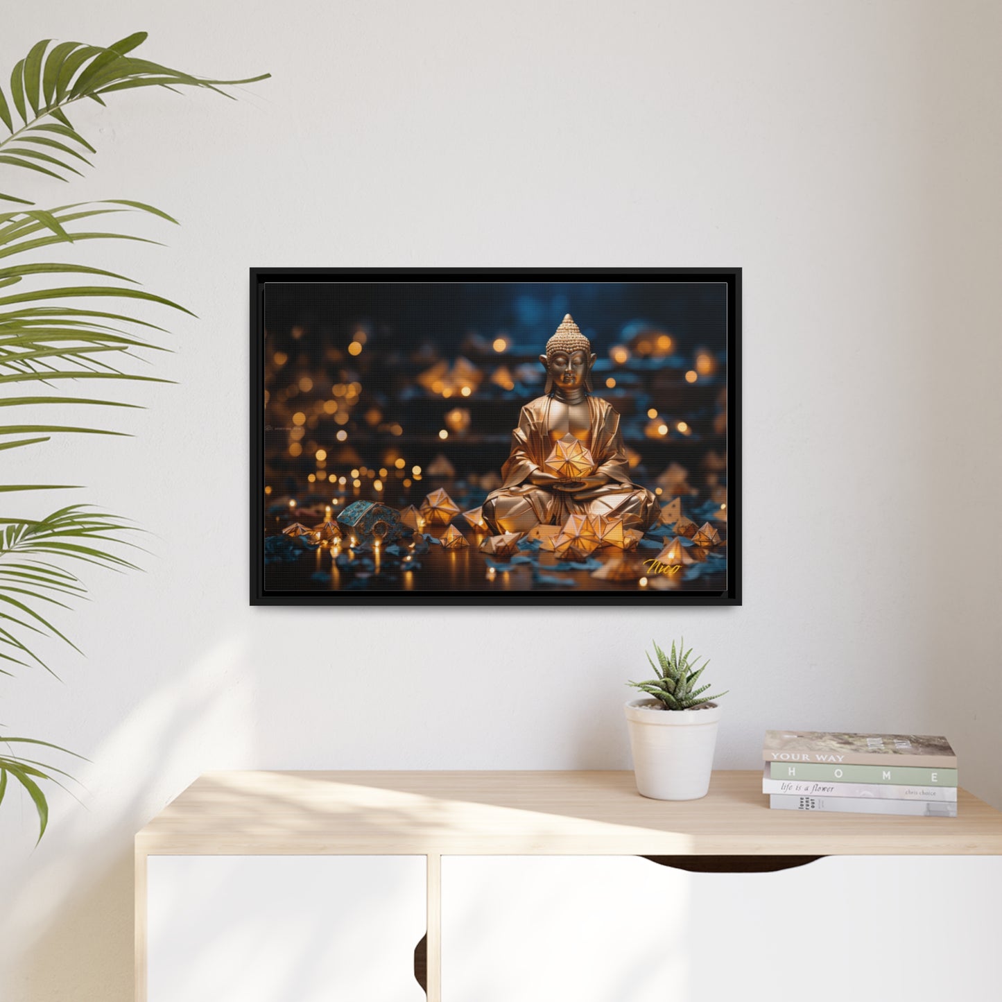 Ascending Buddha Series Print #9 - Black Framed Canvas Print