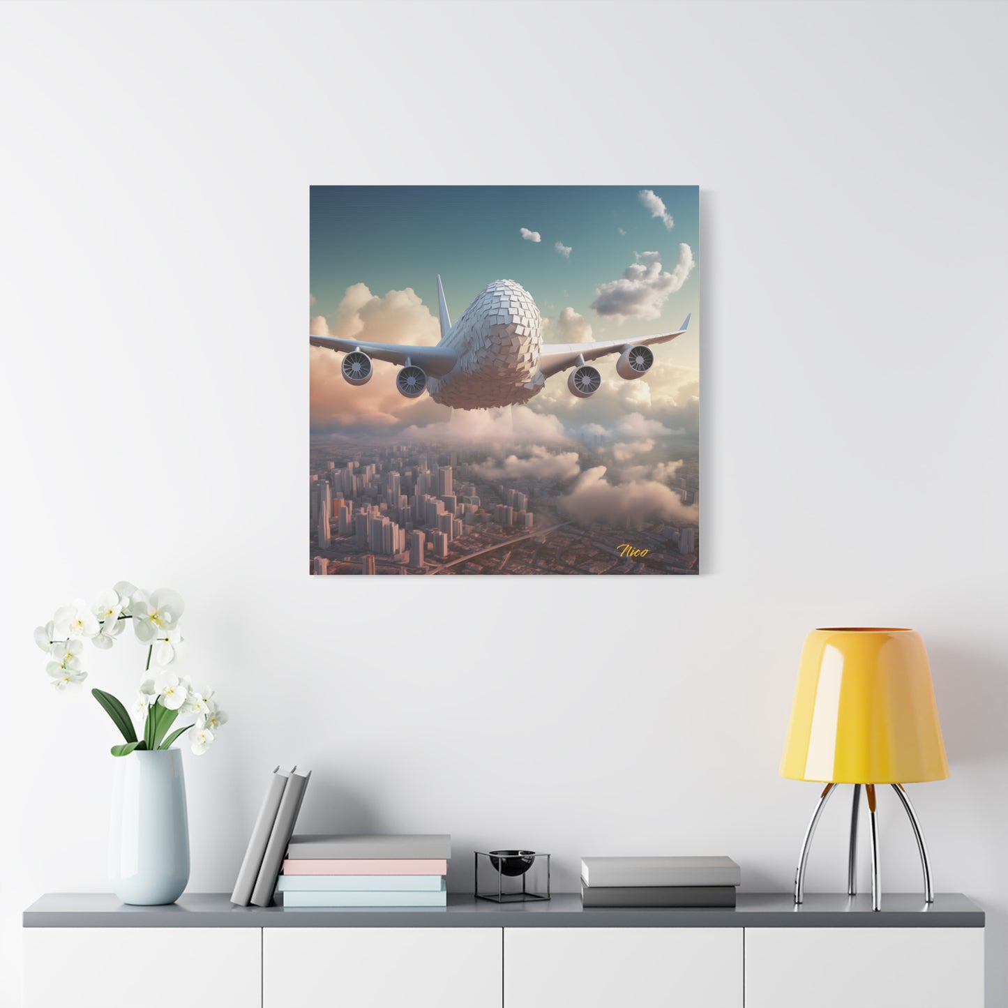 Frequent Flyer Miles Series Print #1 - Streched Matte Canvas Print, 1.25" Thick