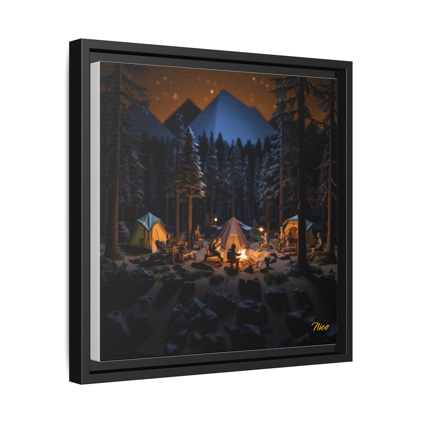 Under The Starry Skies Series Print #1 - Black Framed Canvas Print