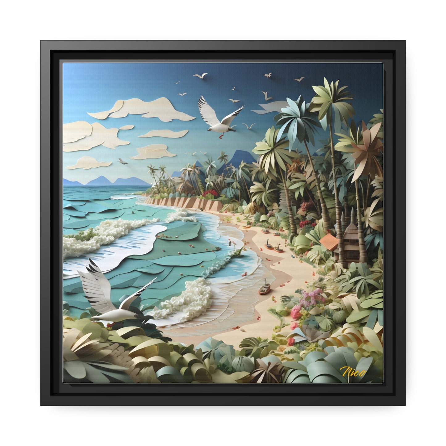 By The Seaside Series Print #8 - Black Framed Canvas Print