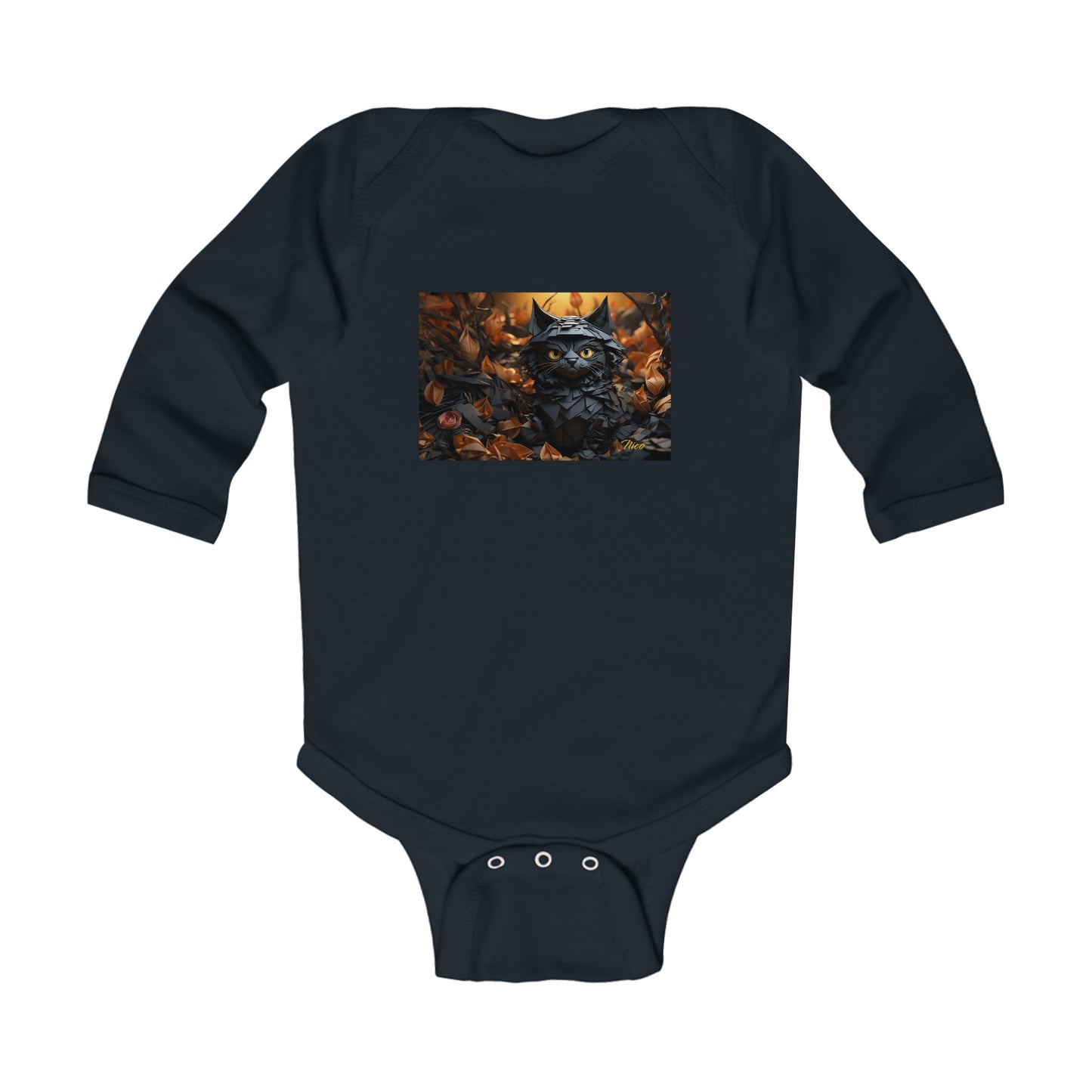 Halloween 2024 Series Print #2 "The Kitty Of Evil!" Infant Long Sleeve Bodysuit