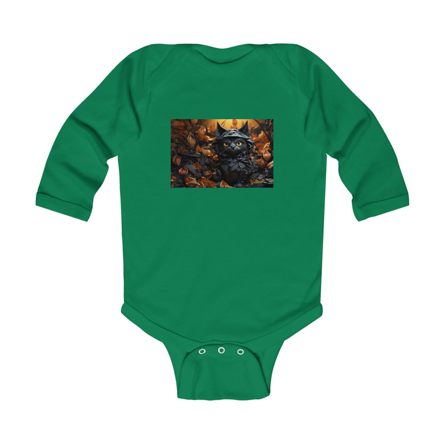 Halloween 2024 Series Print #2 "The Kitty Of Evil!" Infant Long Sleeve Bodysuit