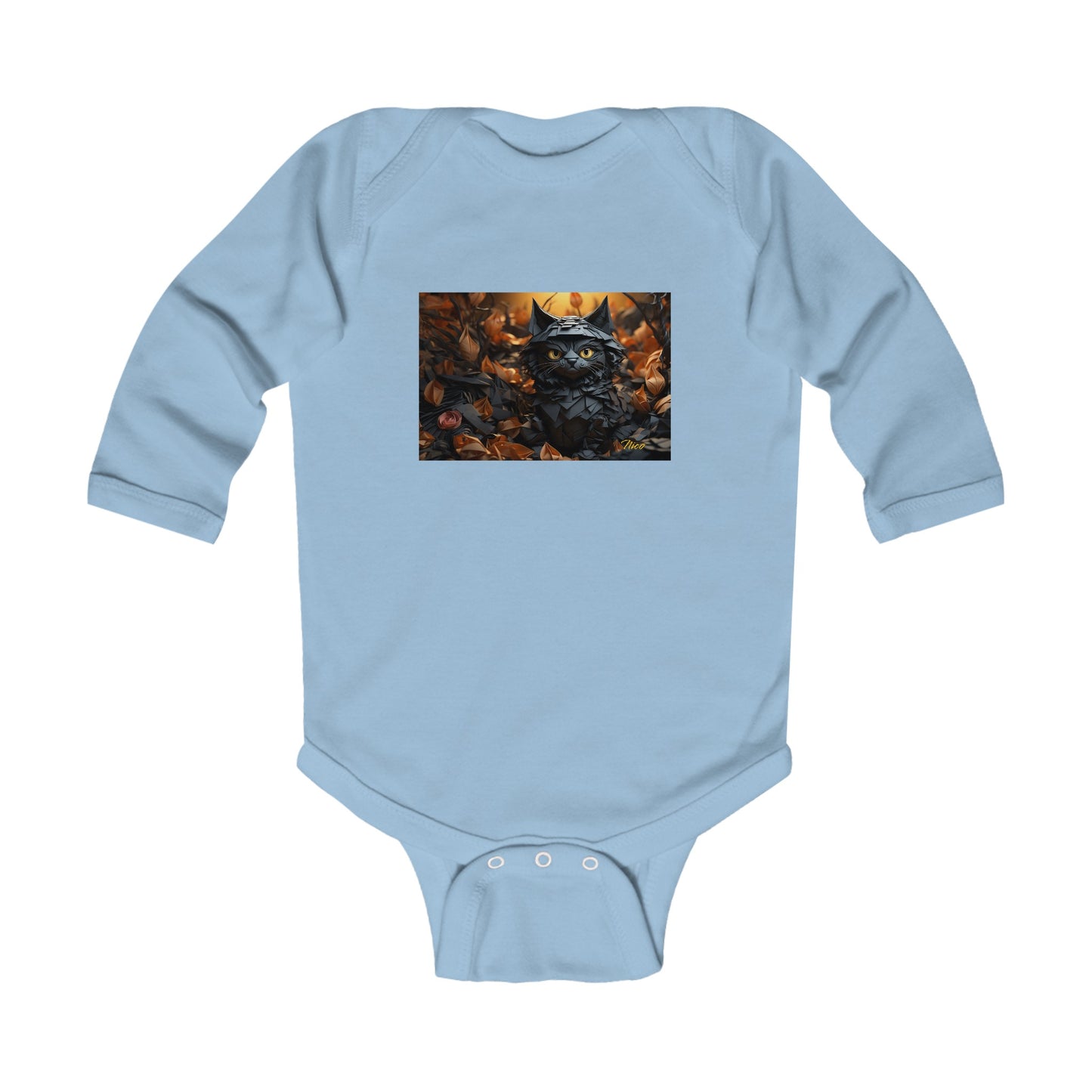 Halloween 2024 Series Print #2 "The Kitty Of Evil!" Infant Long Sleeve Bodysuit