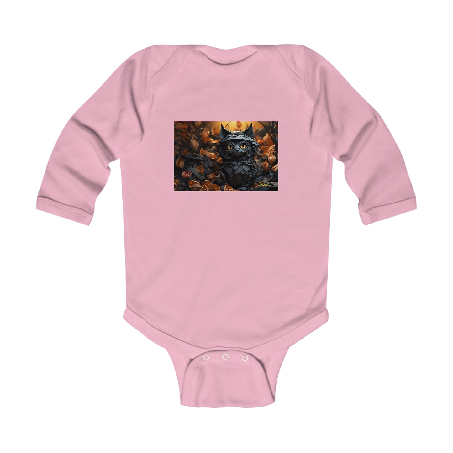 Halloween 2024 Series Print #2 "The Kitty Of Evil!" Infant Long Sleeve Bodysuit