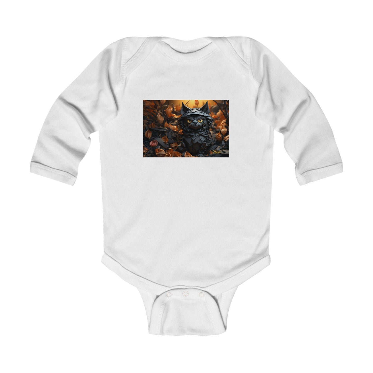 Halloween 2024 Series Print #2 "The Kitty Of Evil!" Infant Long Sleeve Bodysuit