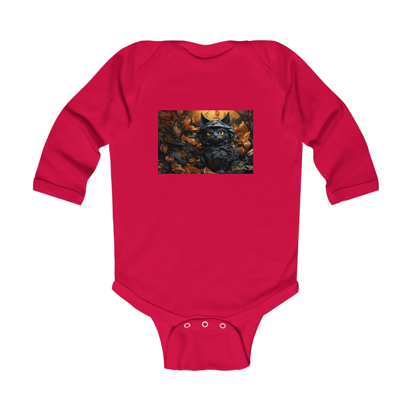 Halloween 2024 Series Print #2 "The Kitty Of Evil!" Infant Long Sleeve Bodysuit