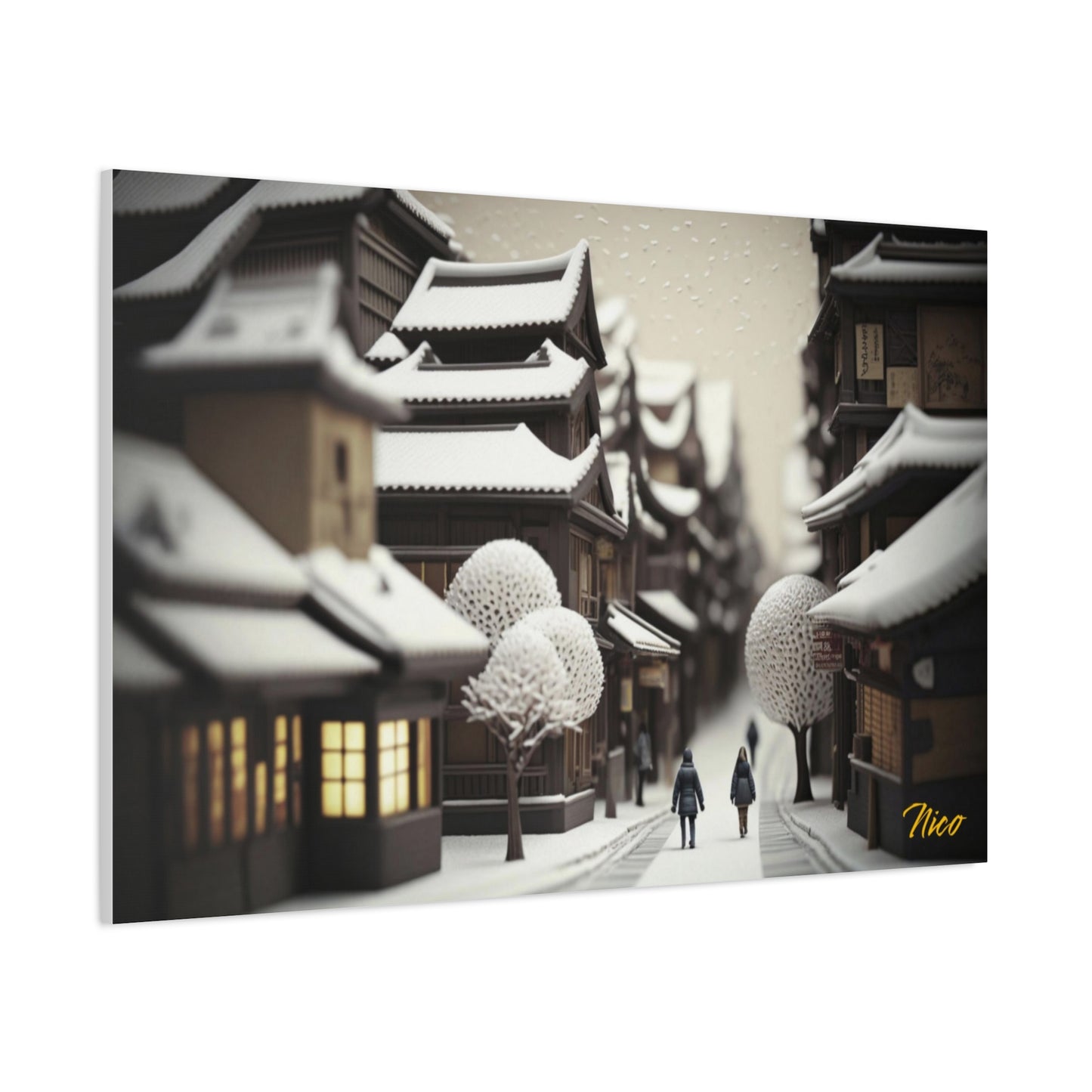 Asian Snow Series Print #7 - Streched Matte Extended Canvas Print, 1.25" Thick