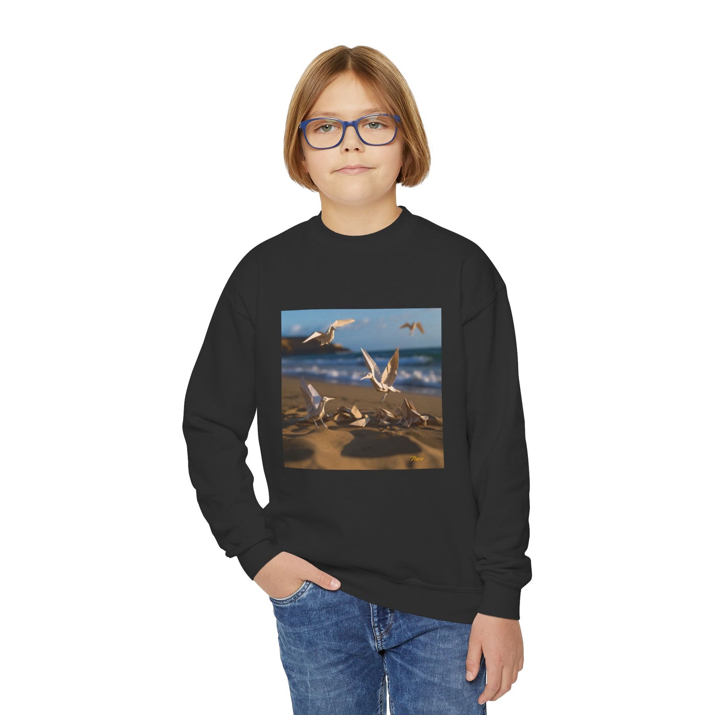 By The Seaside Series Print #7 Youth Crewneck Sweatshirt