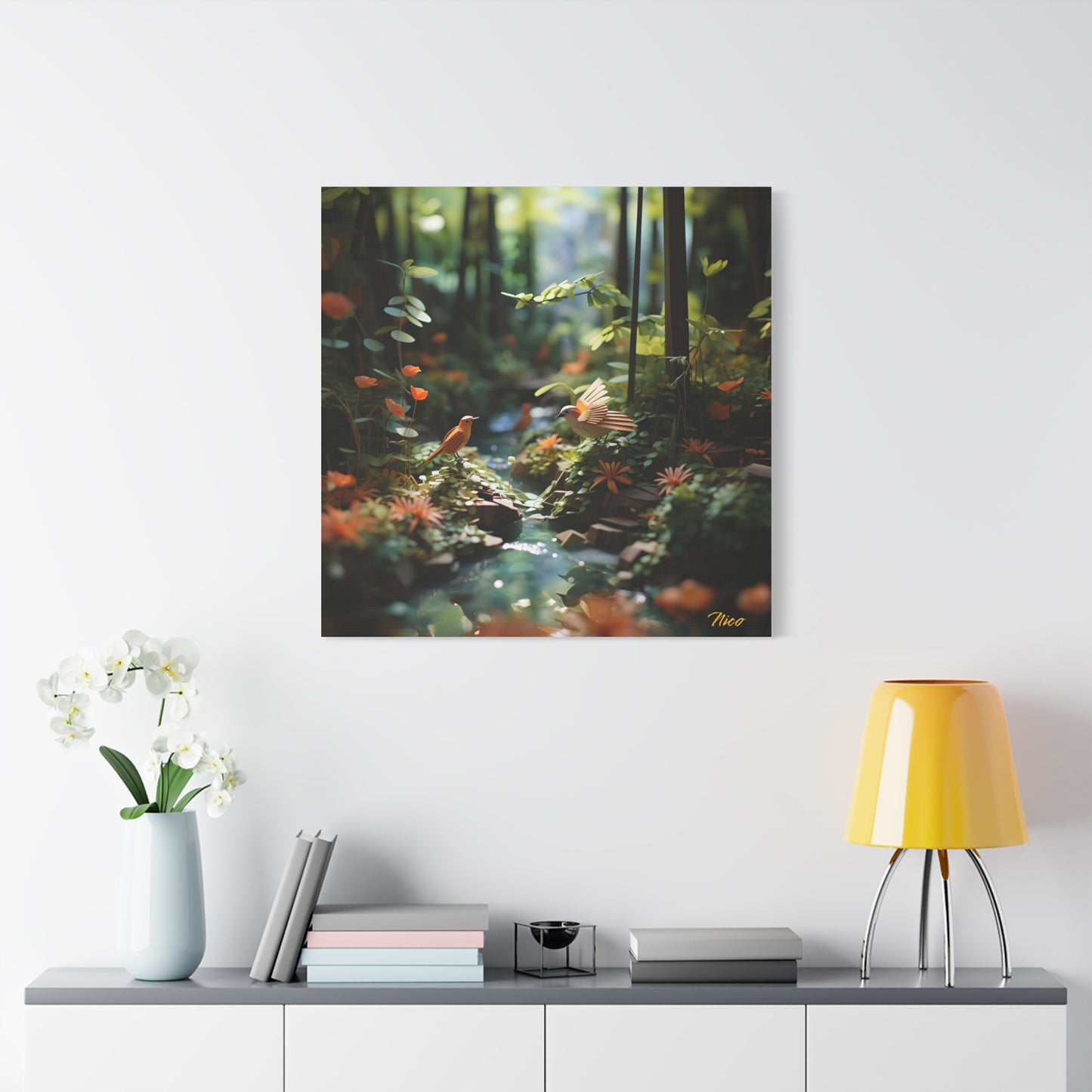 Relaxing By The Brook Series Print #6 - Streched Matte Canvas Print, 1.25" Thick