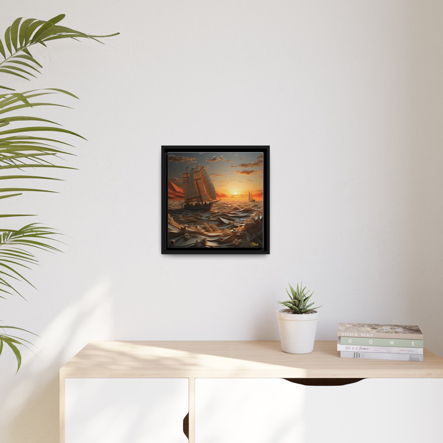 Into The Sunset Series Print #5 - Black Framed Canvas Print