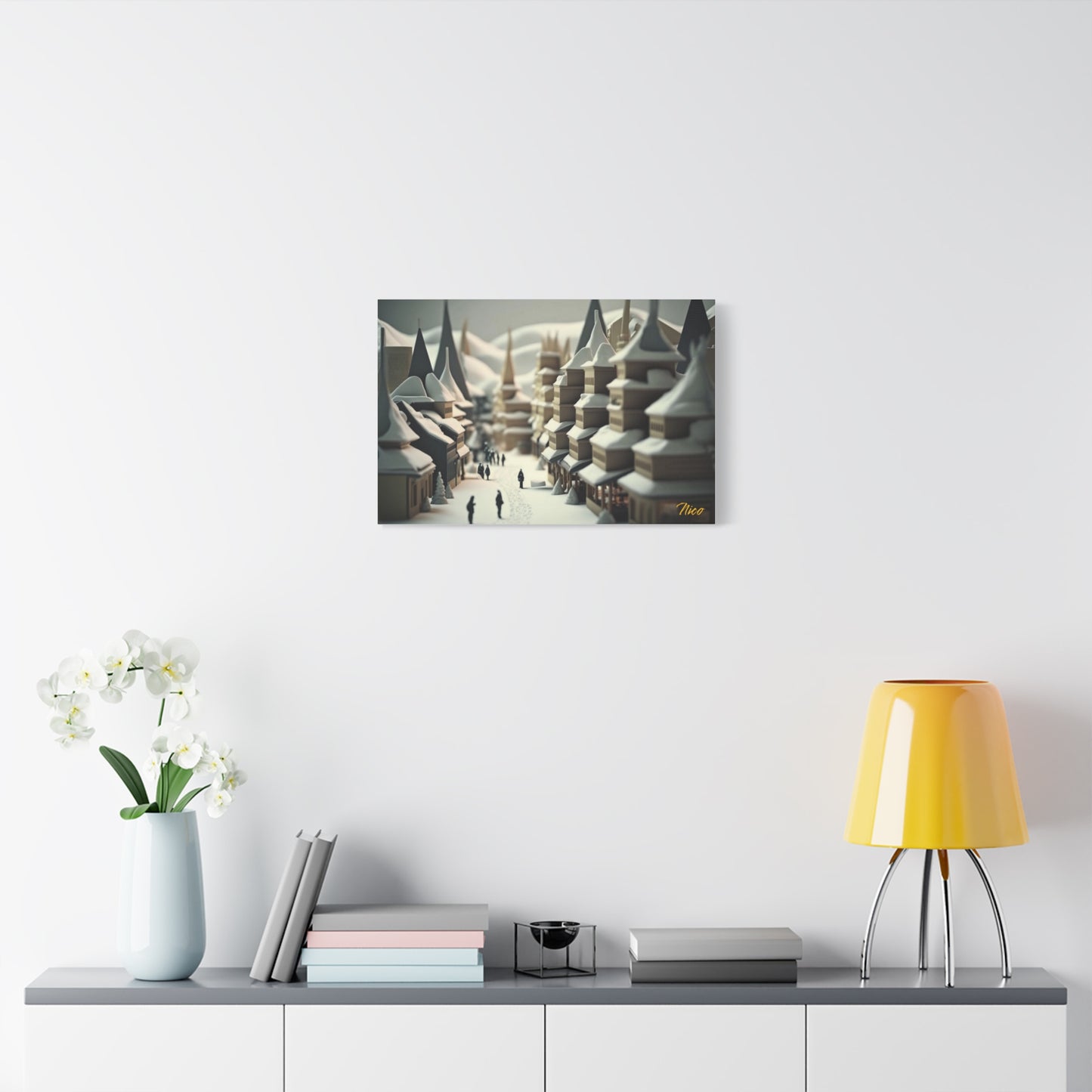 Asian Snow Series Print #1 - Streched Matte Extended Canvas Print, 1.25" Thick