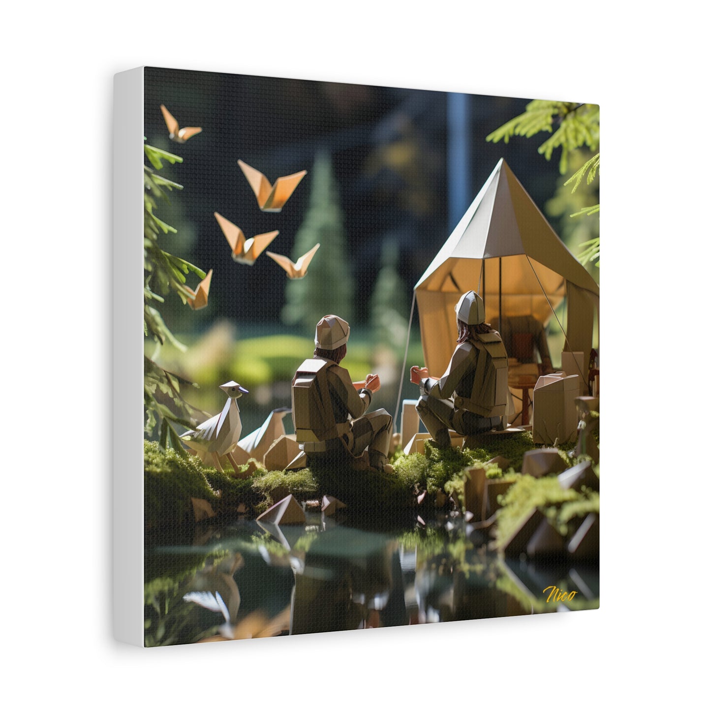 Relaxing By The Brook Series Print #5 - Streched Matte Canvas Print, 1.25" Thick