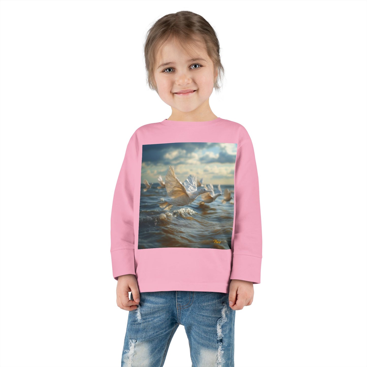 By The Seaside Series Print #8 Toddler Long Sleeve Tee