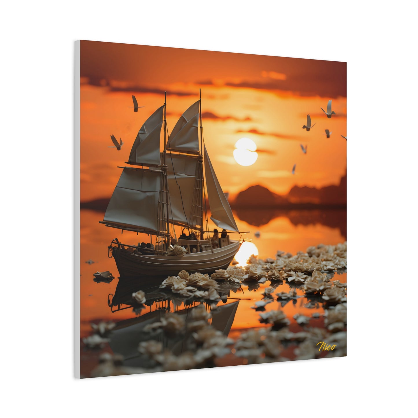 Into The Sunset Series Print #9 - Streched Matte Canvas Print, 1.25" Thick