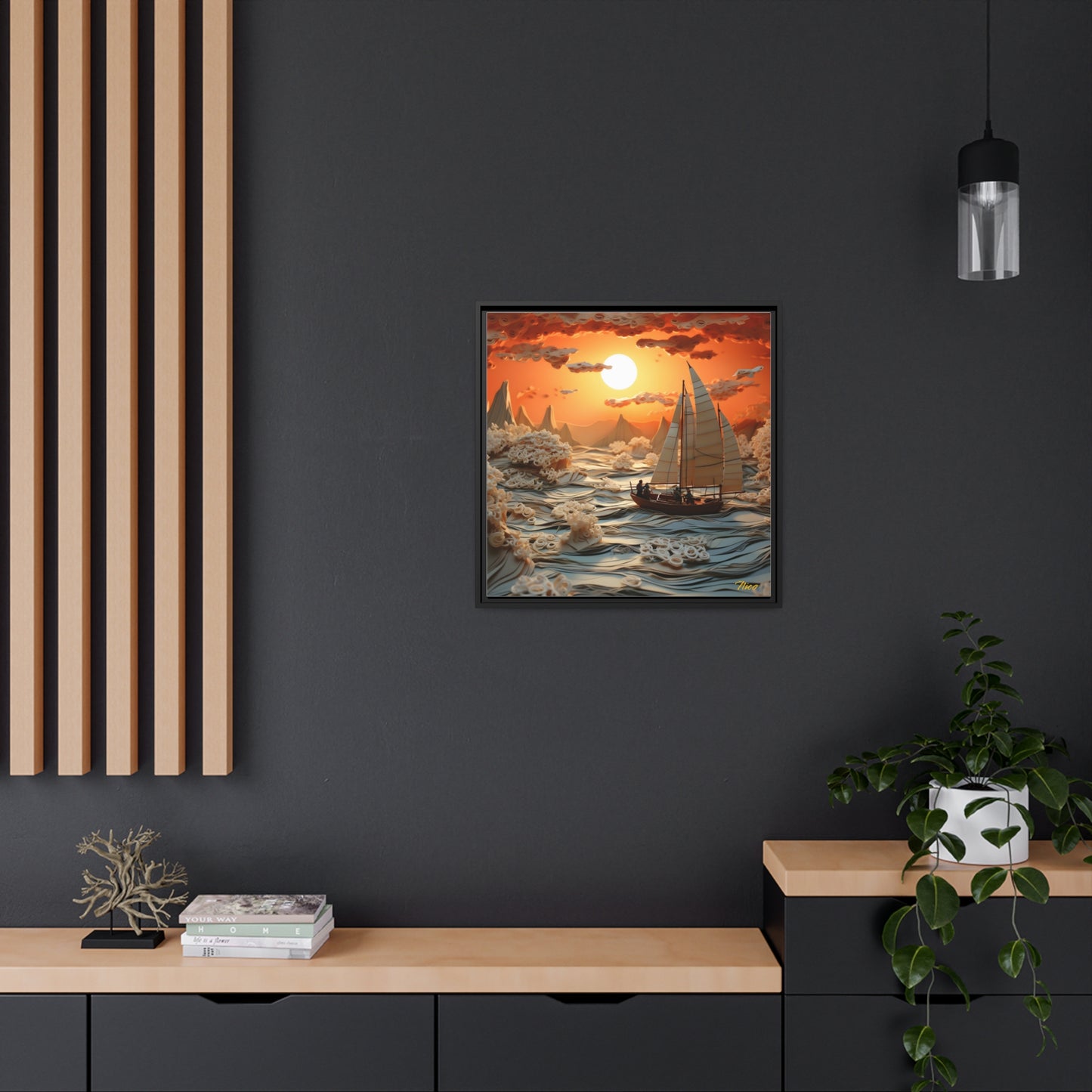 Into The Sunset Series Print #8 - Black Framed Canvas Print