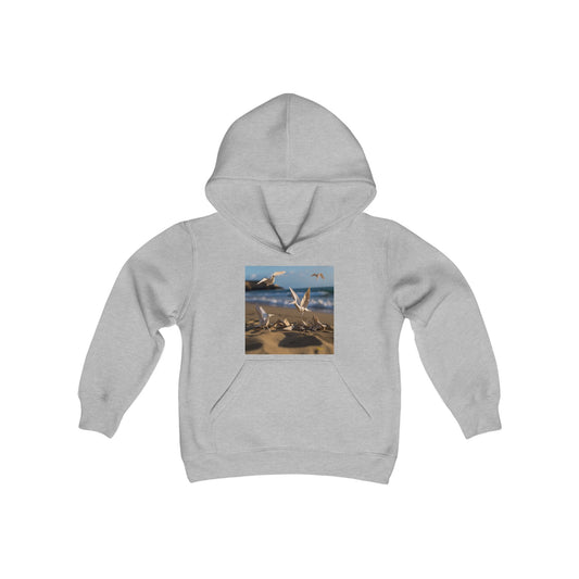 By The Seaside Series Print #7 Youth Heavy Blend Hooded Sweatshirt