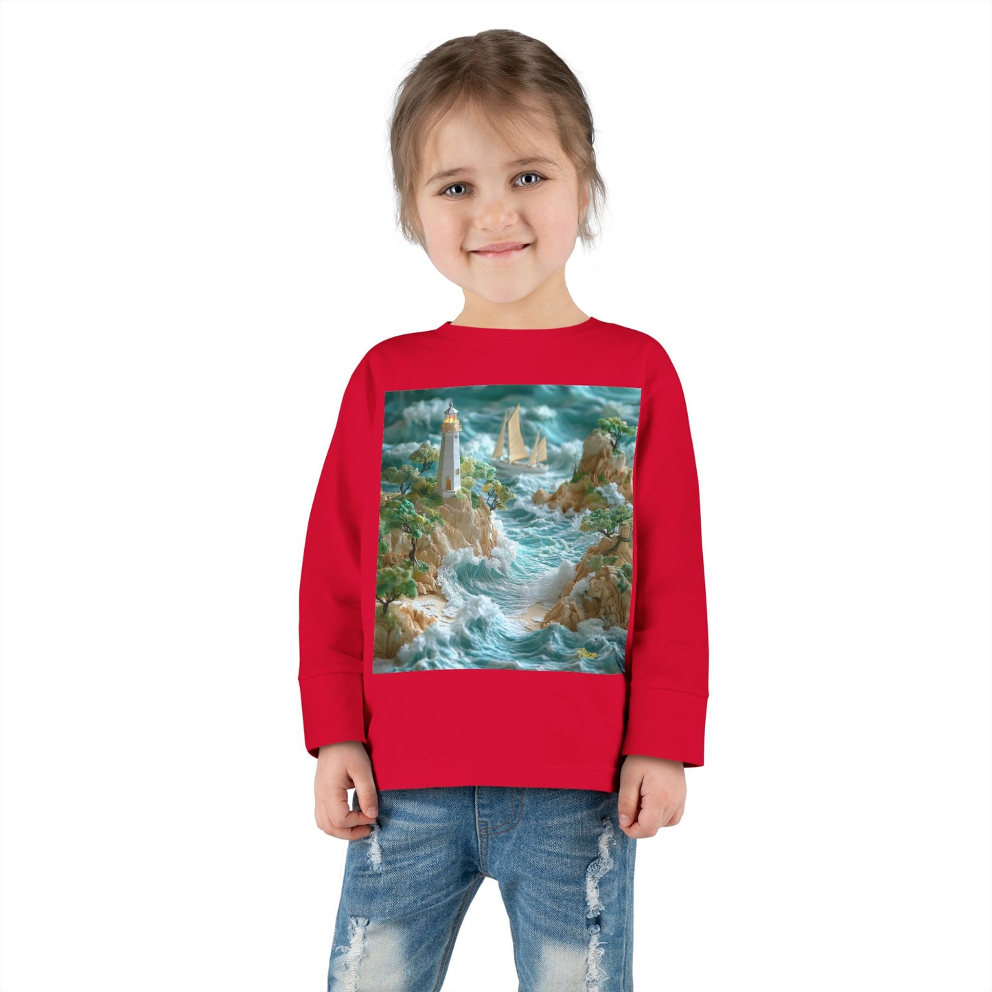 By The Seaside Series Print #9 Toddler Long Sleeve Tee