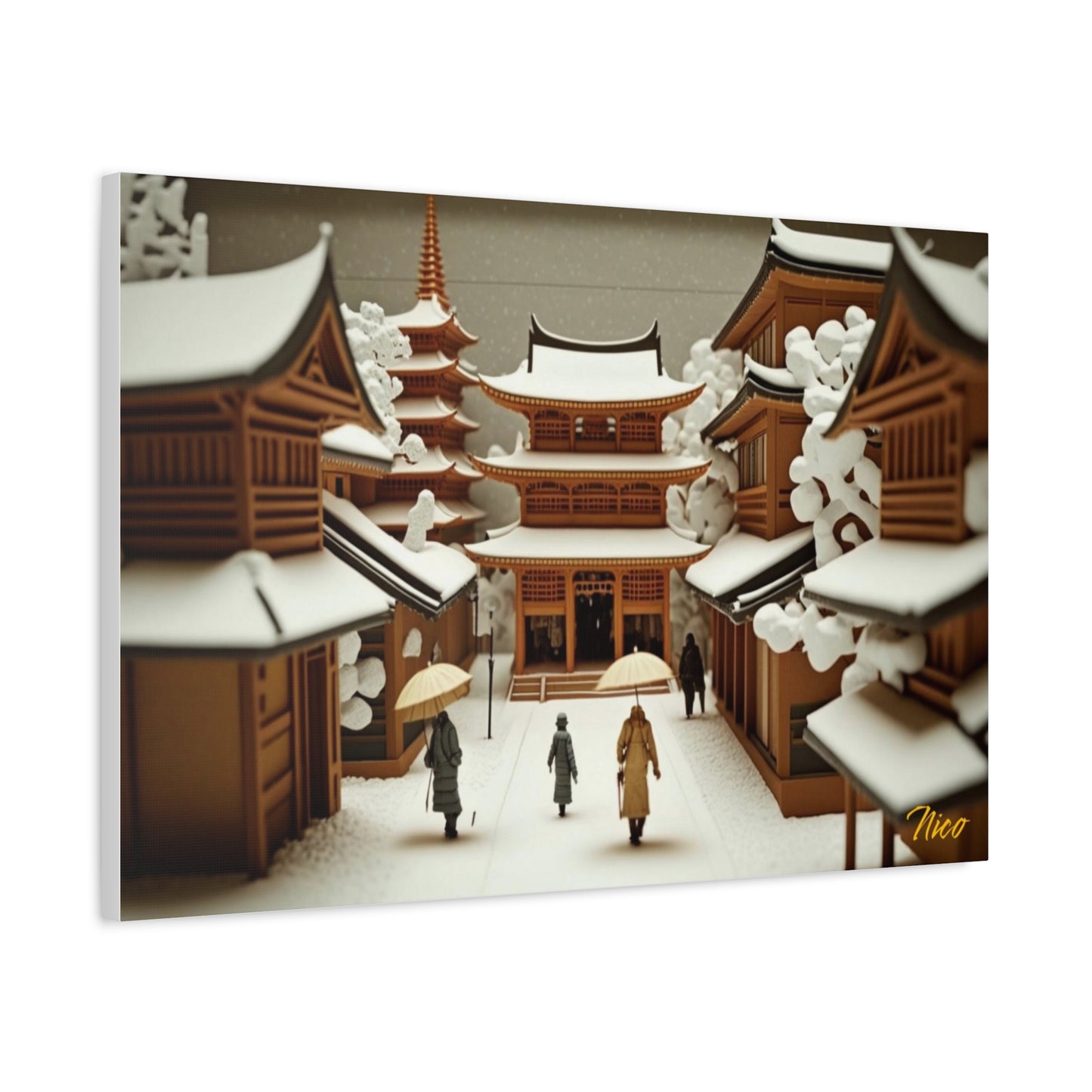 Asian Snow Series Print #10 - Streched Matte Extended Canvas Print, 1.25" Thick