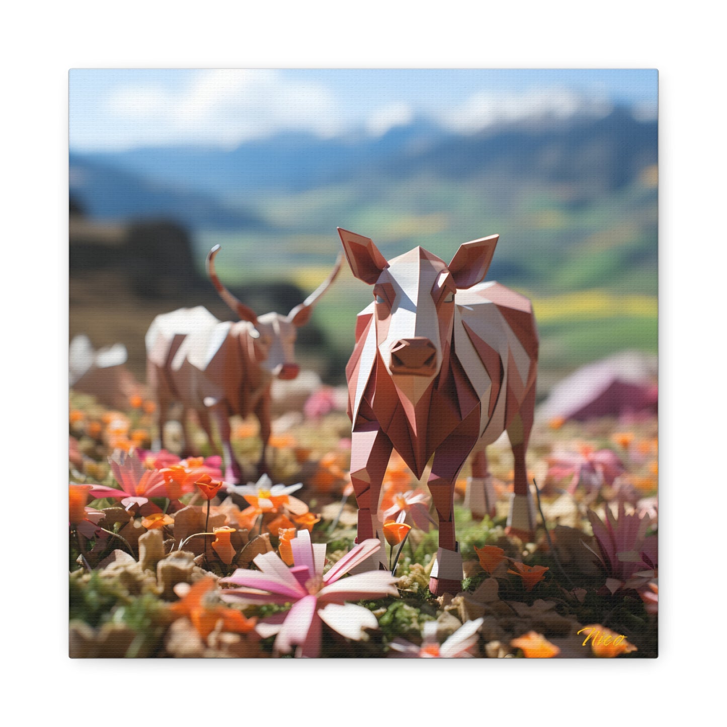 Meadow By The Farm Series Print #1 - Streched Matte Canvas Print, 1.25" Thick