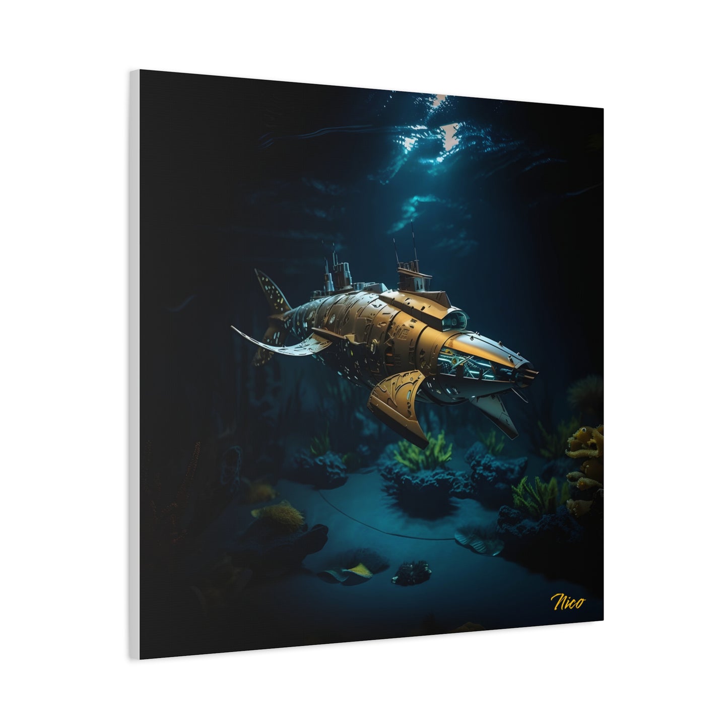 20,000 Leagues Under The Sea Series Print #5 - Streched Matte Canvas Print, 1.25" Thick