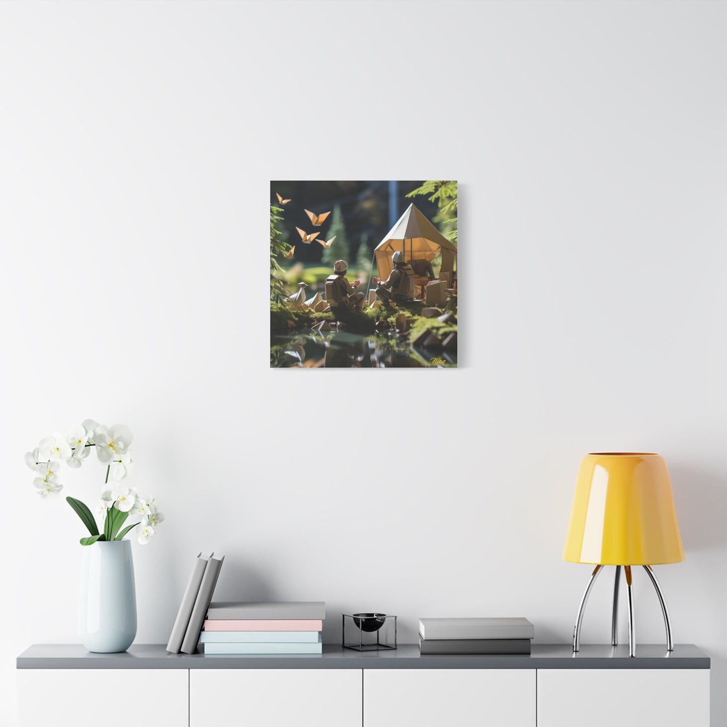 Relaxing By The Brook Series Print #5 - Streched Matte Canvas Print, 1.25" Thick