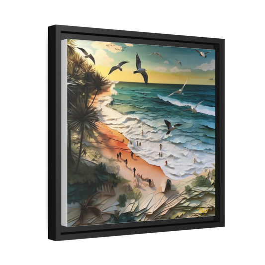 By The Seaside Series Print #6 - Black Framed Canvas Print