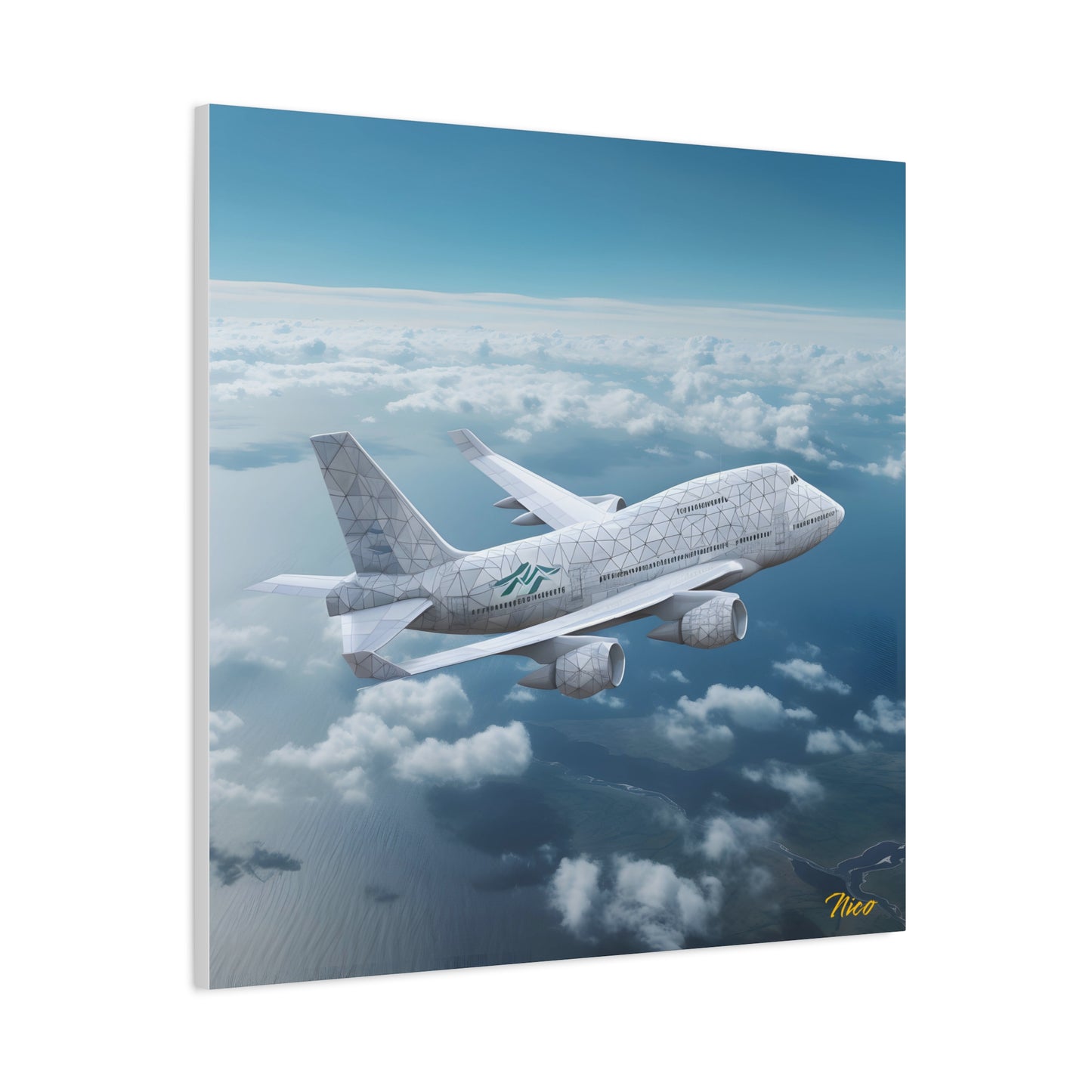 Frequent Flyer Miles Series Print #3 - Streched Matte Canvas Print, 1.25" Thick