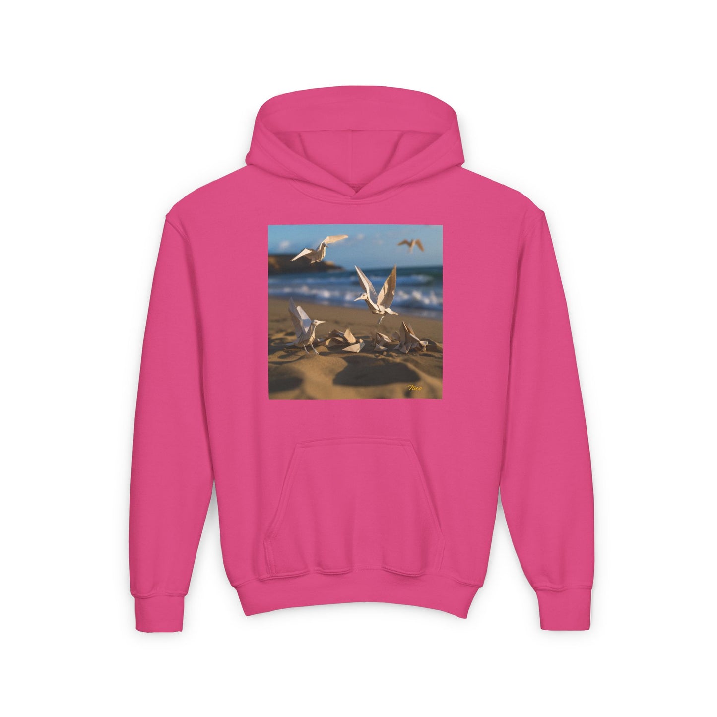 By The Seaside Series Print #7 Youth Heavy Blend Hooded Sweatshirt