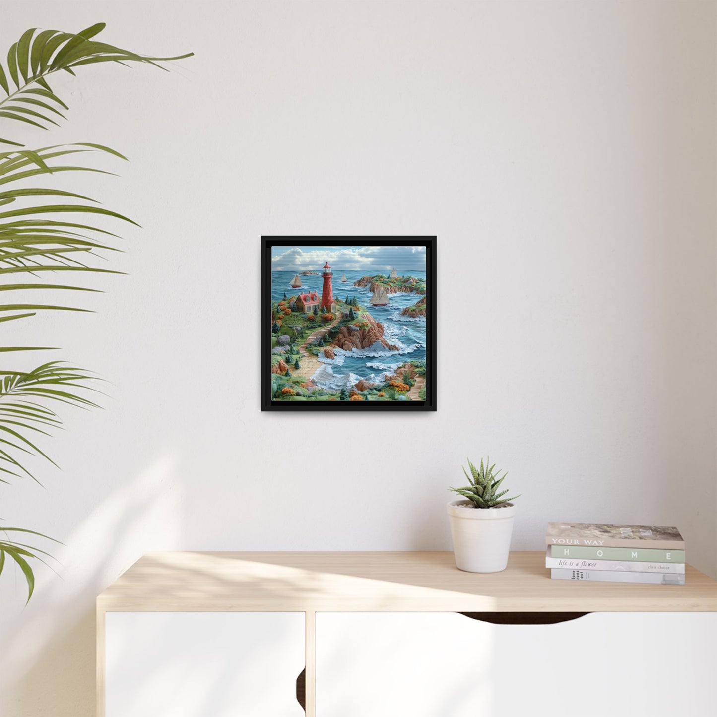 By The Seaside Series Print #6 - Black Framed Canvas Print