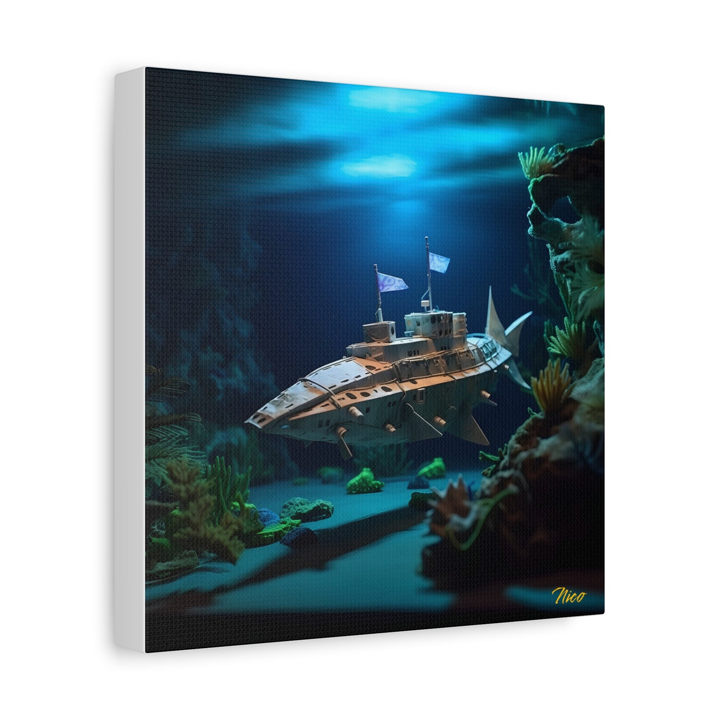 20,000 Leagues Under The Sea Series Print #3 - Streched Matte Canvas Print, 1.25" Thick