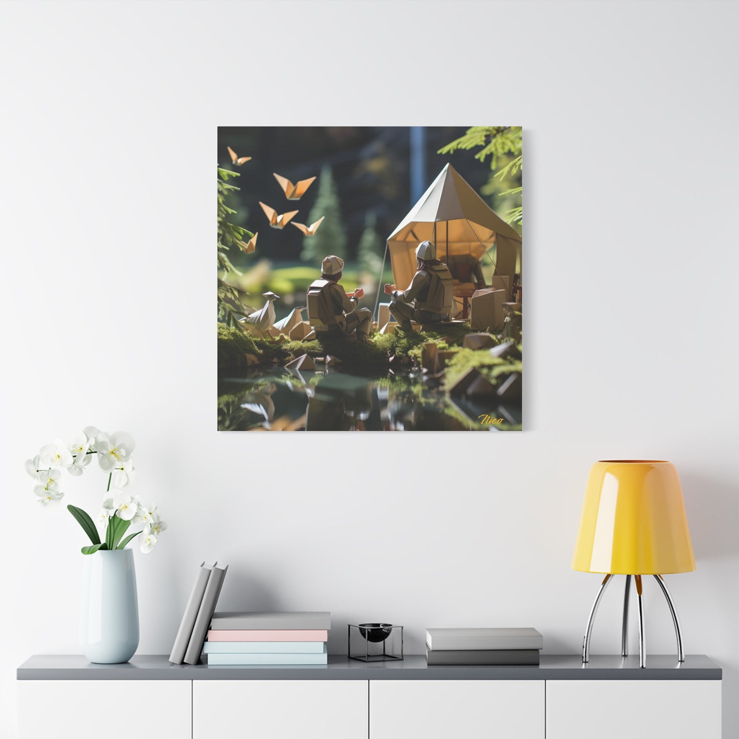 Relaxing By The Brook Series Print #5 - Streched Matte Canvas Print, 1.25" Thick