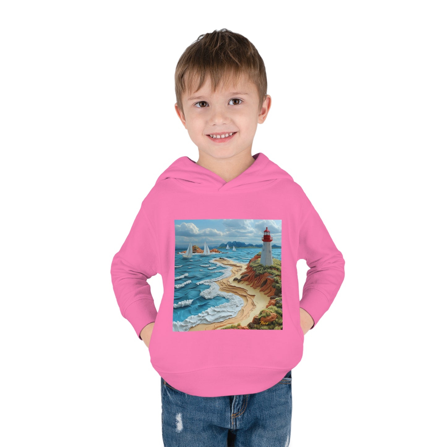 By The Seaside Series Print #4 Toddler Pullover Fleece Hoodie