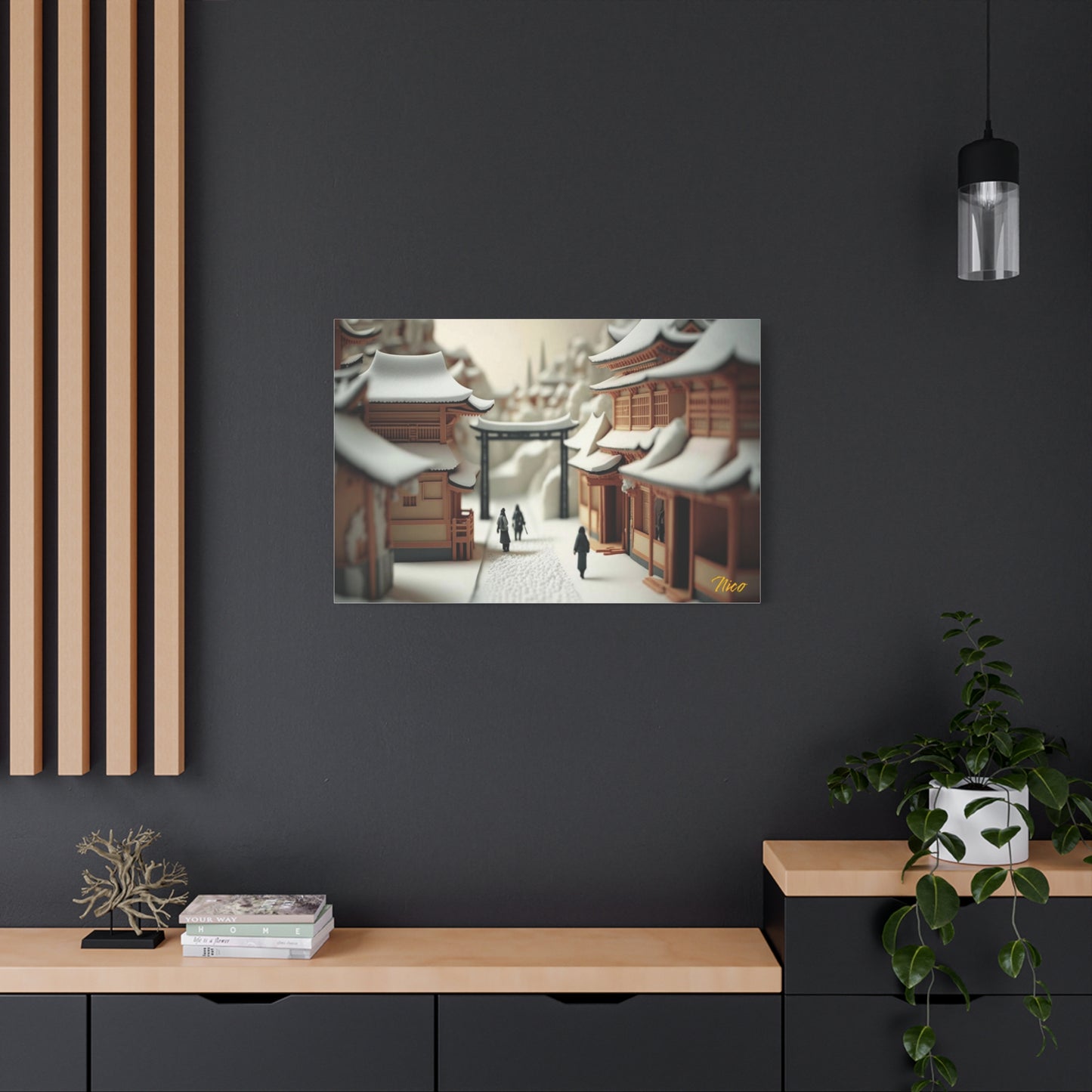 Asian Snow Series Print #2 - Streched Matte Extended Canvas Print, 1.25" Thick