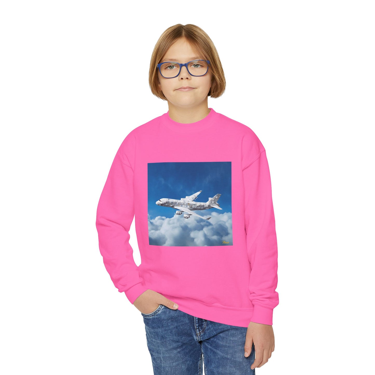 Frequent Flyer Miles Series Print #5 Youth Crewneck Sweatshirt