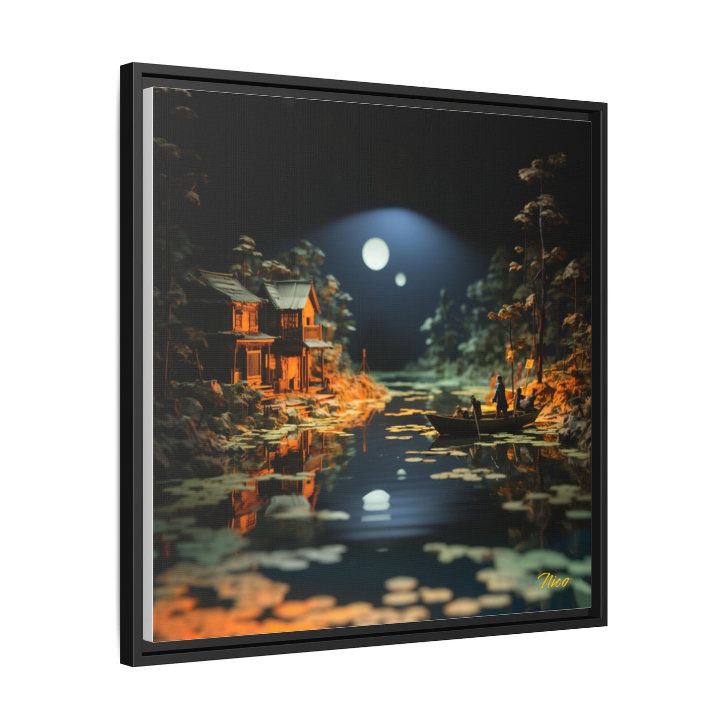 Born On A Bayou Series Print #3 - Black Framed Canvas Print