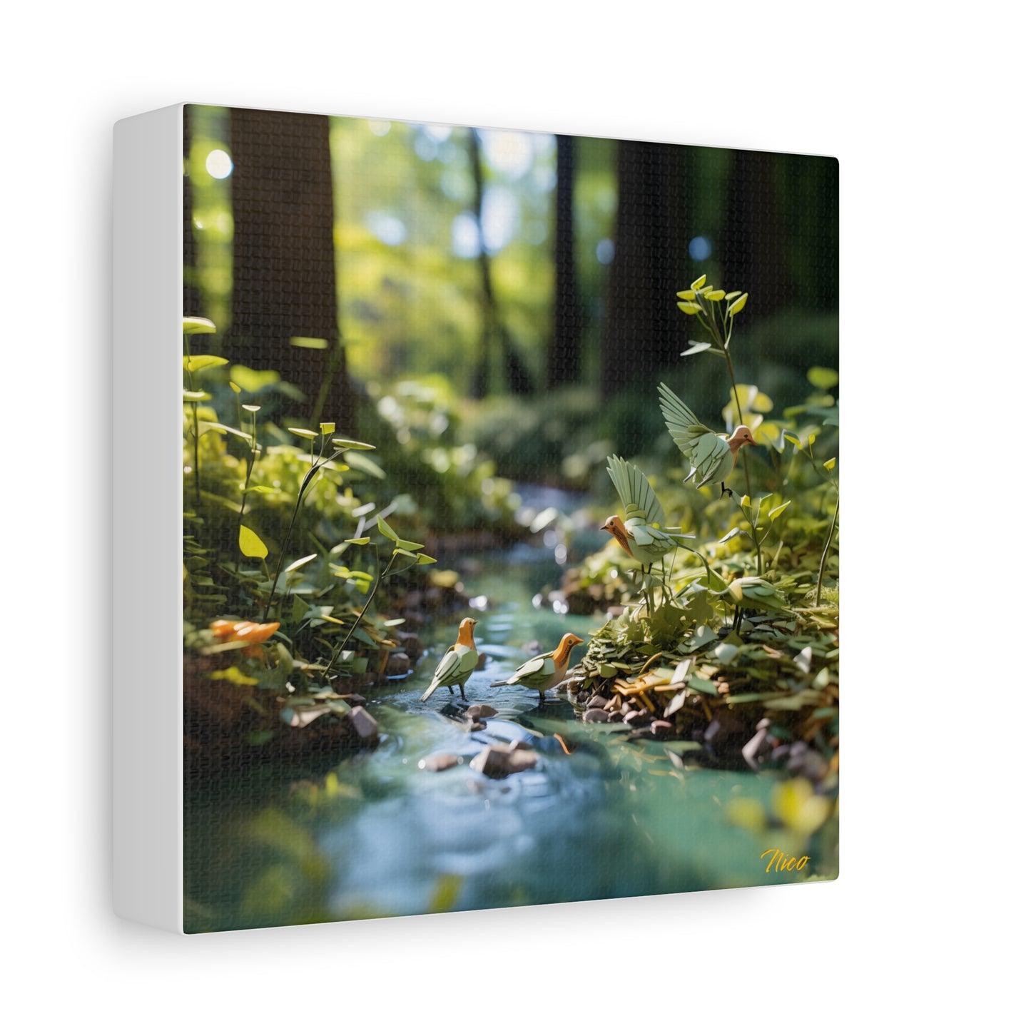 Relaxing By The Brook Series Print #8 - Streched Matte Canvas Print, 1.25" Thick