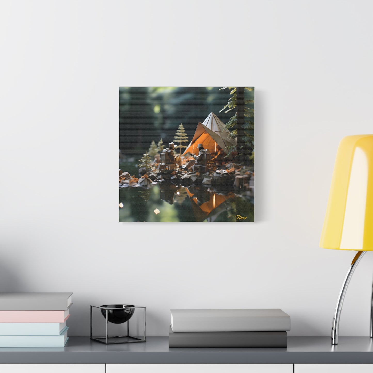 Relaxing By The Brook Series Print #10 - Streched Matte Canvas Print, 1.25" Thick