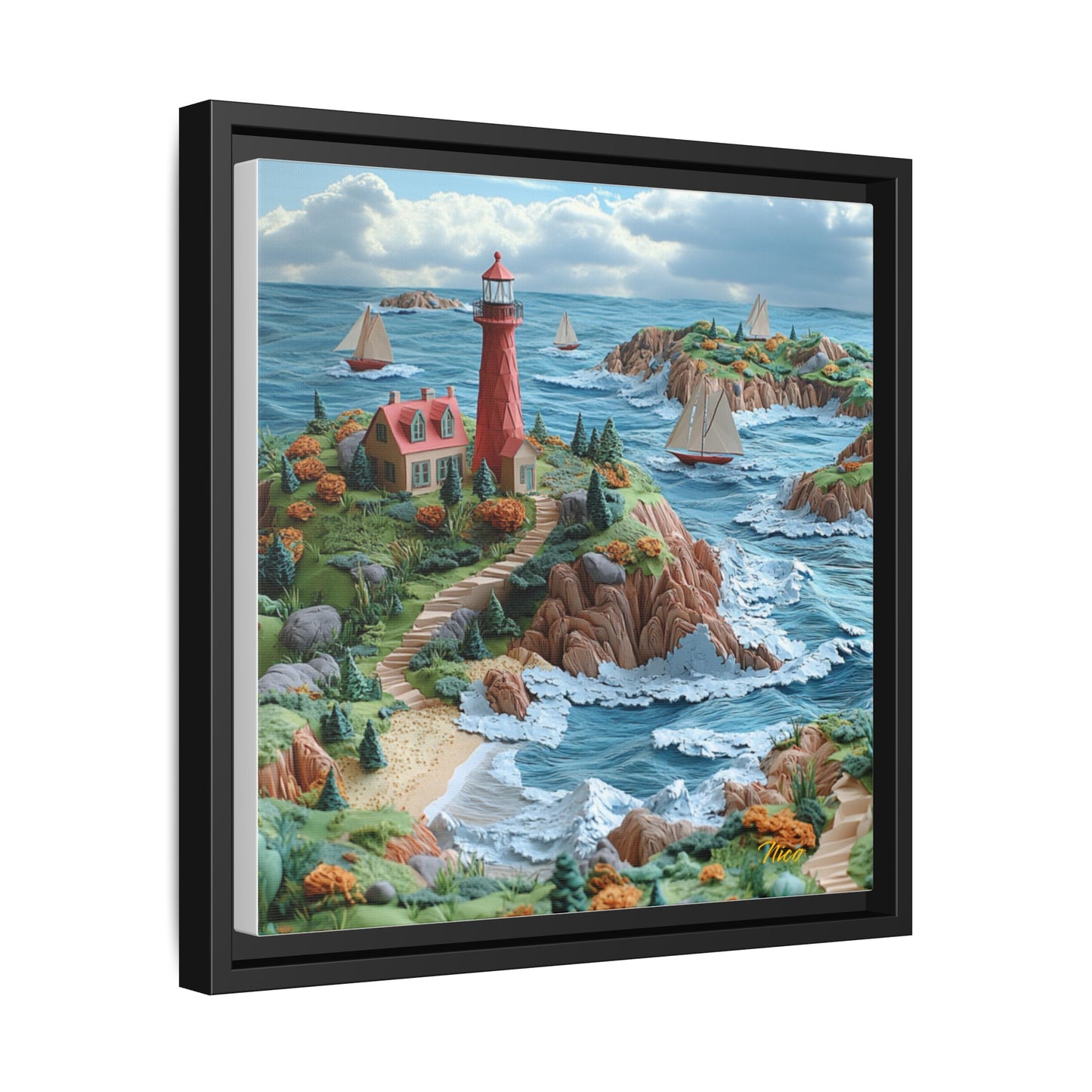 By The Seaside Series Print #6 - Black Framed Canvas Print