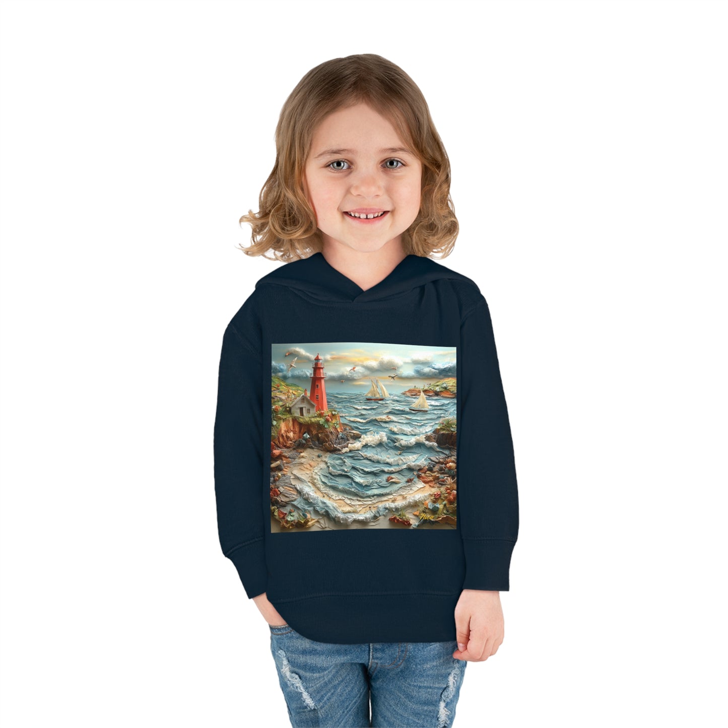 By The Seaside Series Print #2 Toddler Pullover Fleece Hoodie