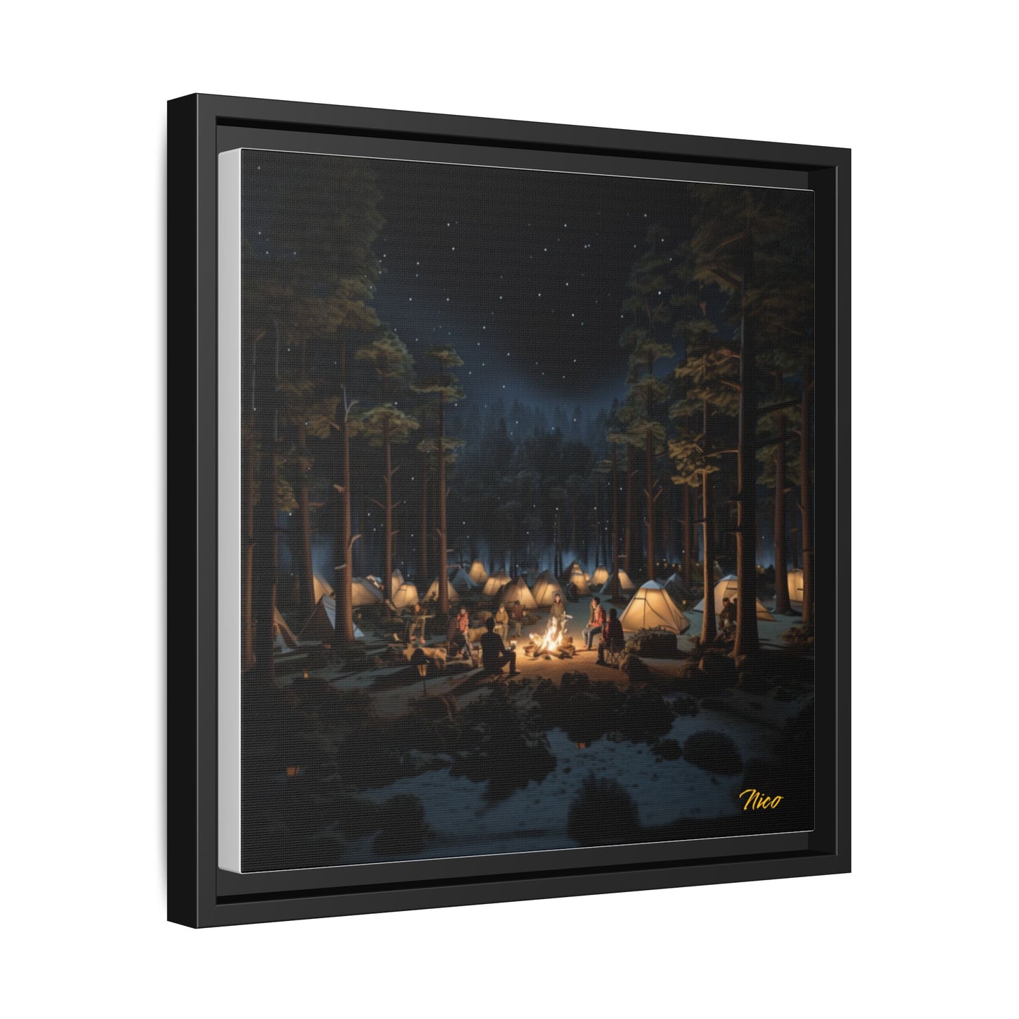 Under The Starry Skies Series Print #5 - Black Framed Canvas Print