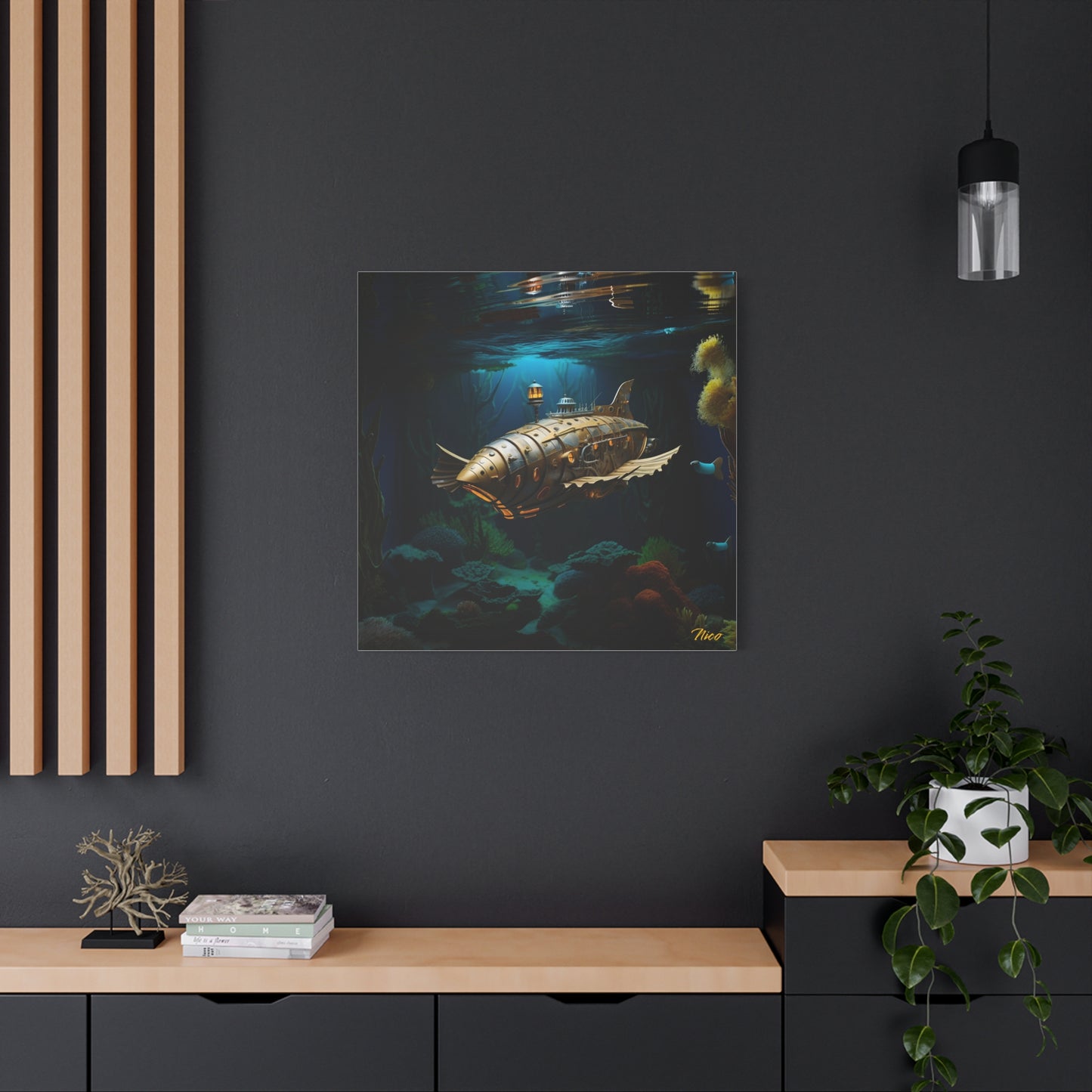 20,000 Leagues Under The Sea Series Print #9 - Streched Matte Canvas Print, 1.25" Thick