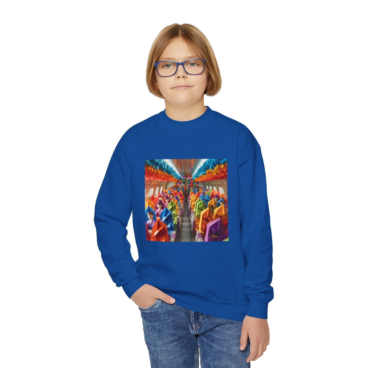 Frequent Flyer Miles Series Print #8 Youth Crewneck Sweatshirt