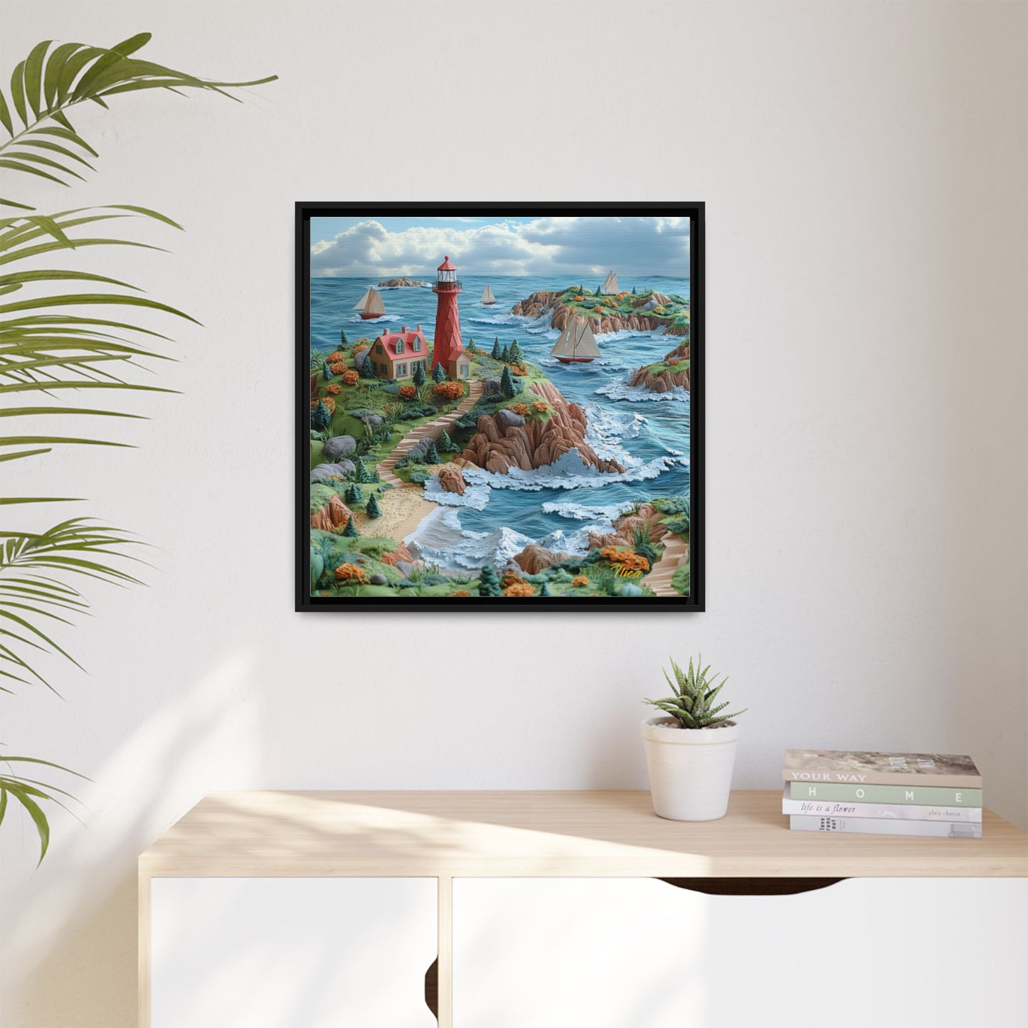 By The Seaside Series Print #6 - Black Framed Canvas Print