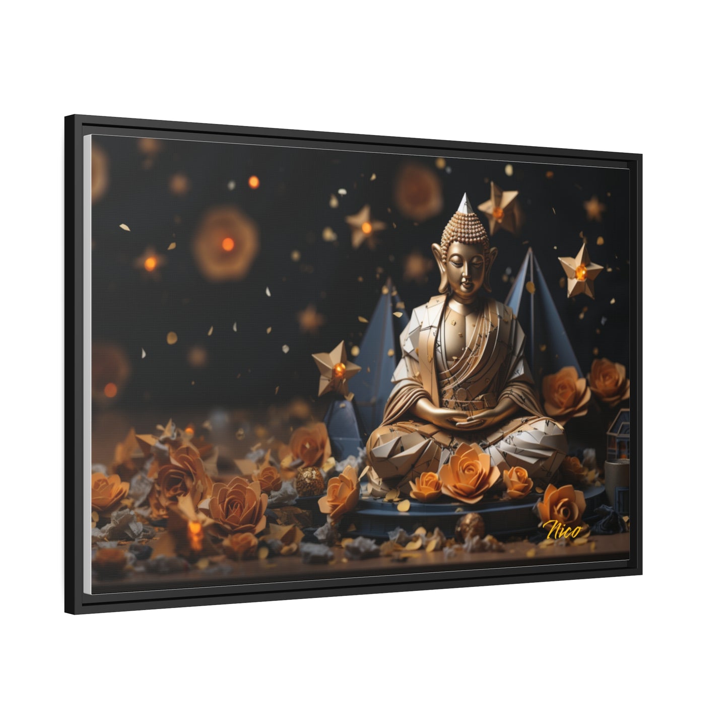 Ascending Buddha Series Print #5 - Black Framed Canvas Print