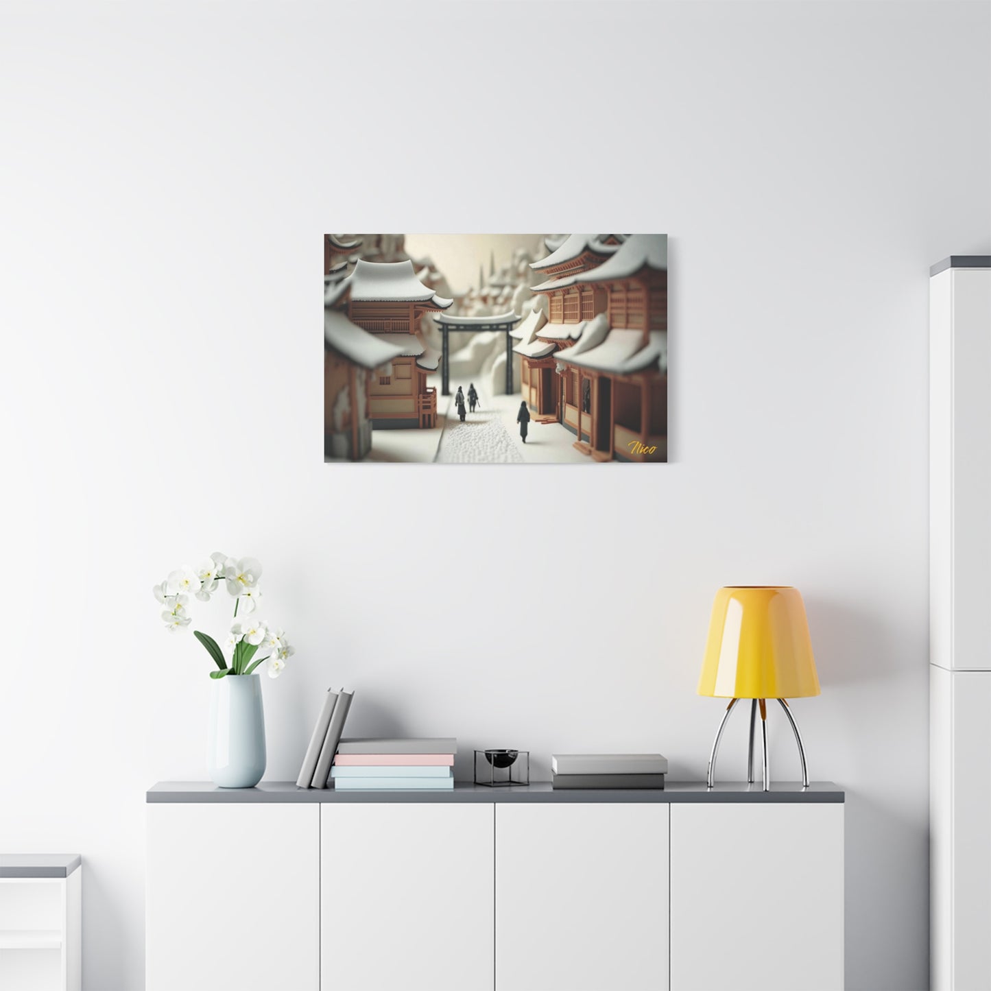 Asian Snow Series Print #2 - Streched Matte Extended Canvas Print, 1.25" Thick