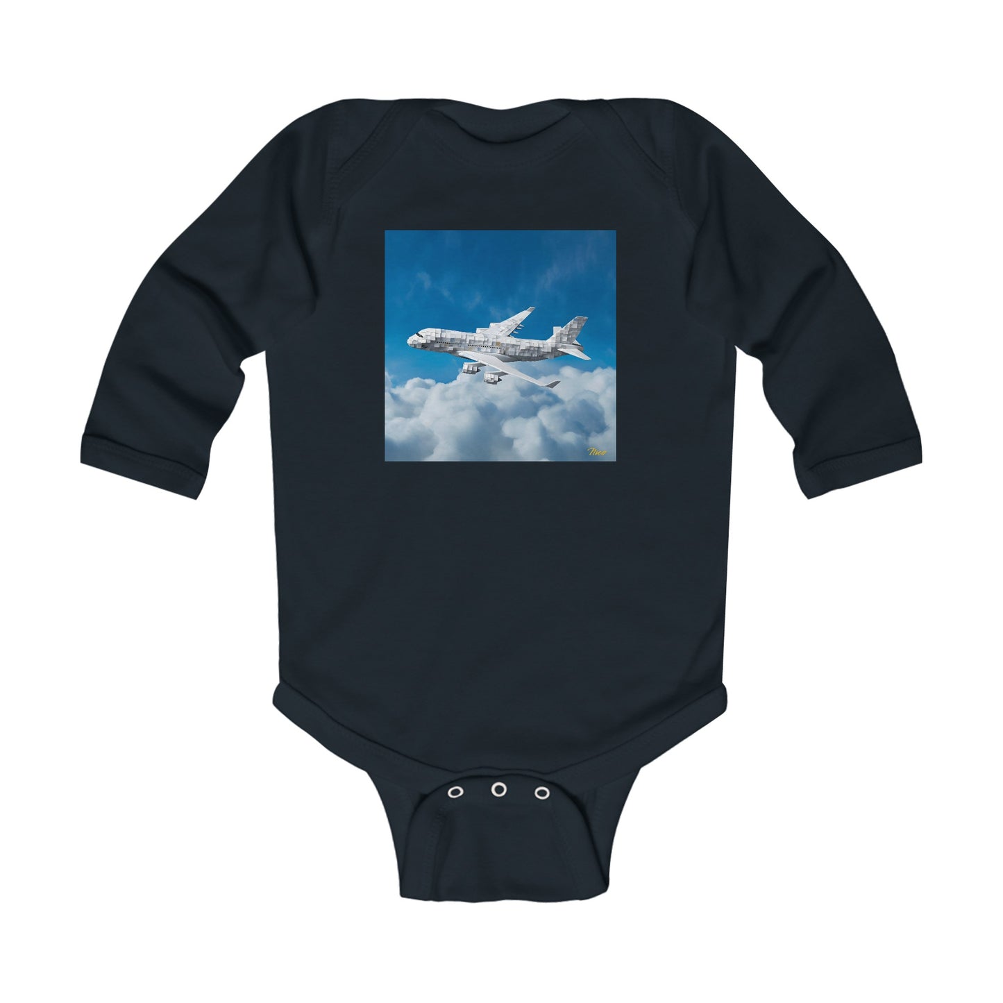 Frequent Flyer Miles Series Print #5 Infant Long Sleeve Bodysuit