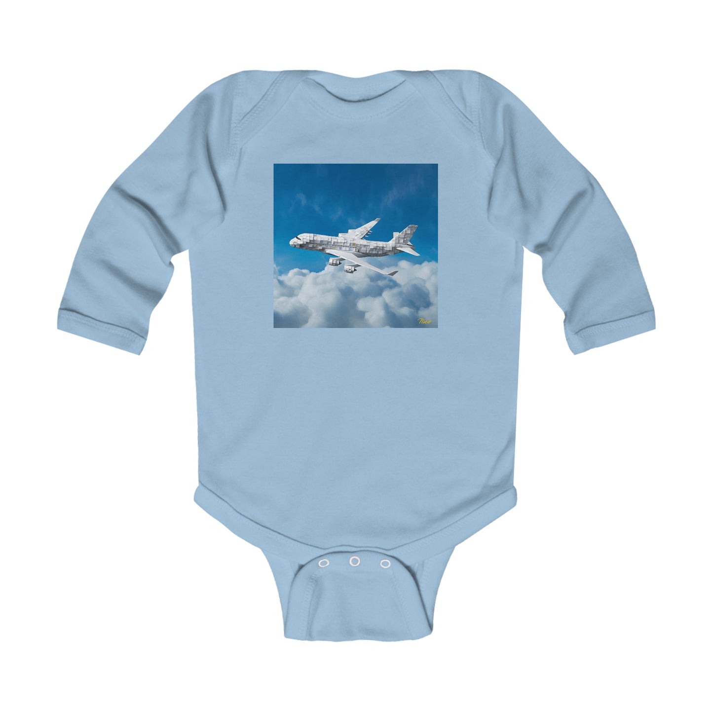 Frequent Flyer Miles Series Print #5 Infant Long Sleeve Bodysuit