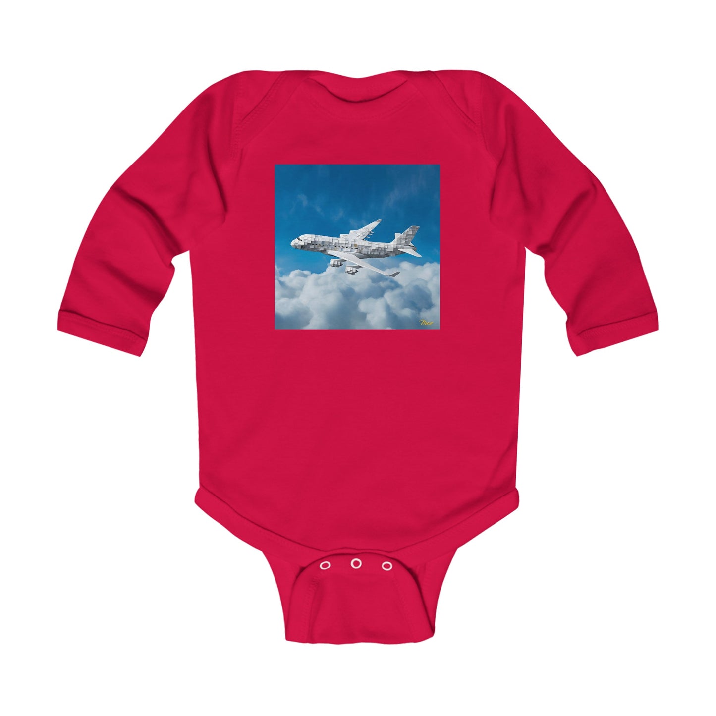 Frequent Flyer Miles Series Print #5 Infant Long Sleeve Bodysuit