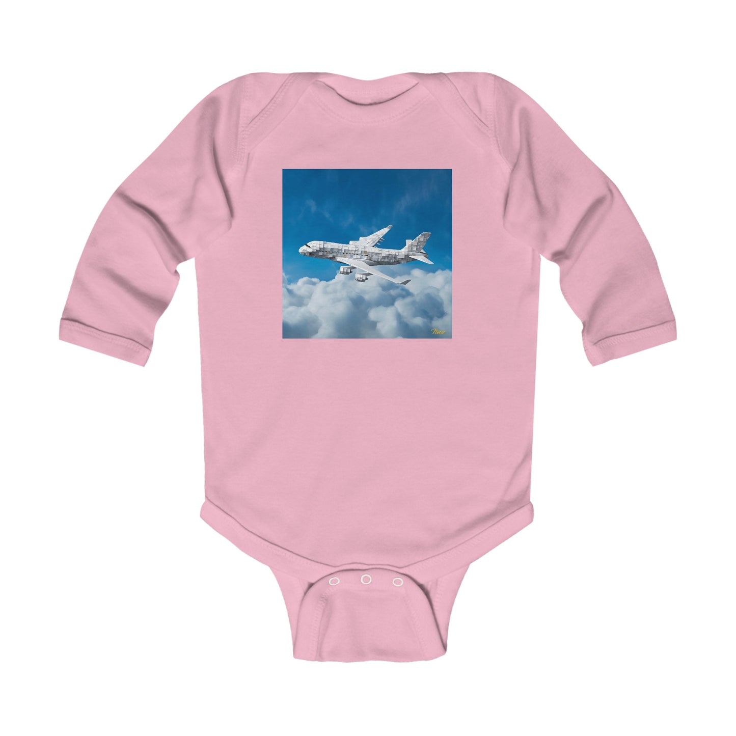 Frequent Flyer Miles Series Print #5 Infant Long Sleeve Bodysuit